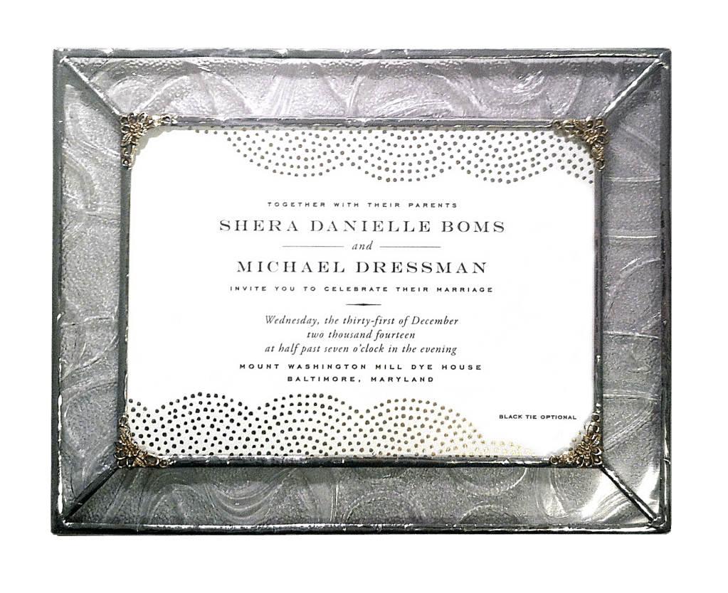 A Glass Wall Hanging for a Wedding&nbsp;Invitation