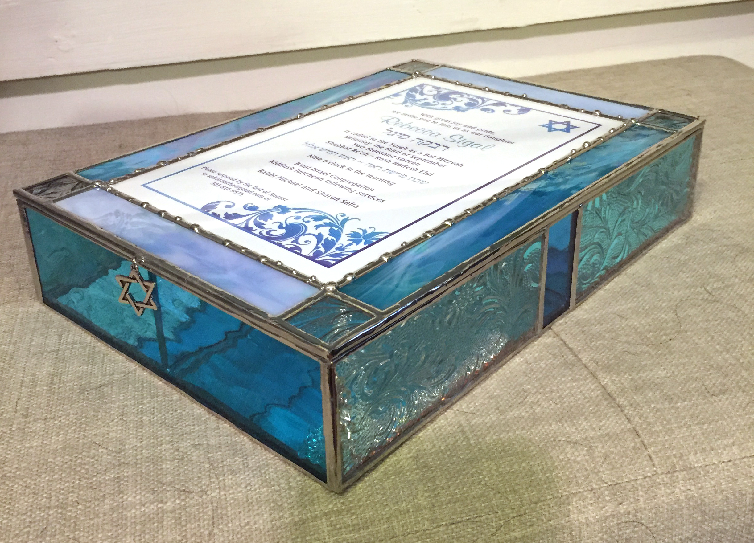 stained glass bat mitzvah gift