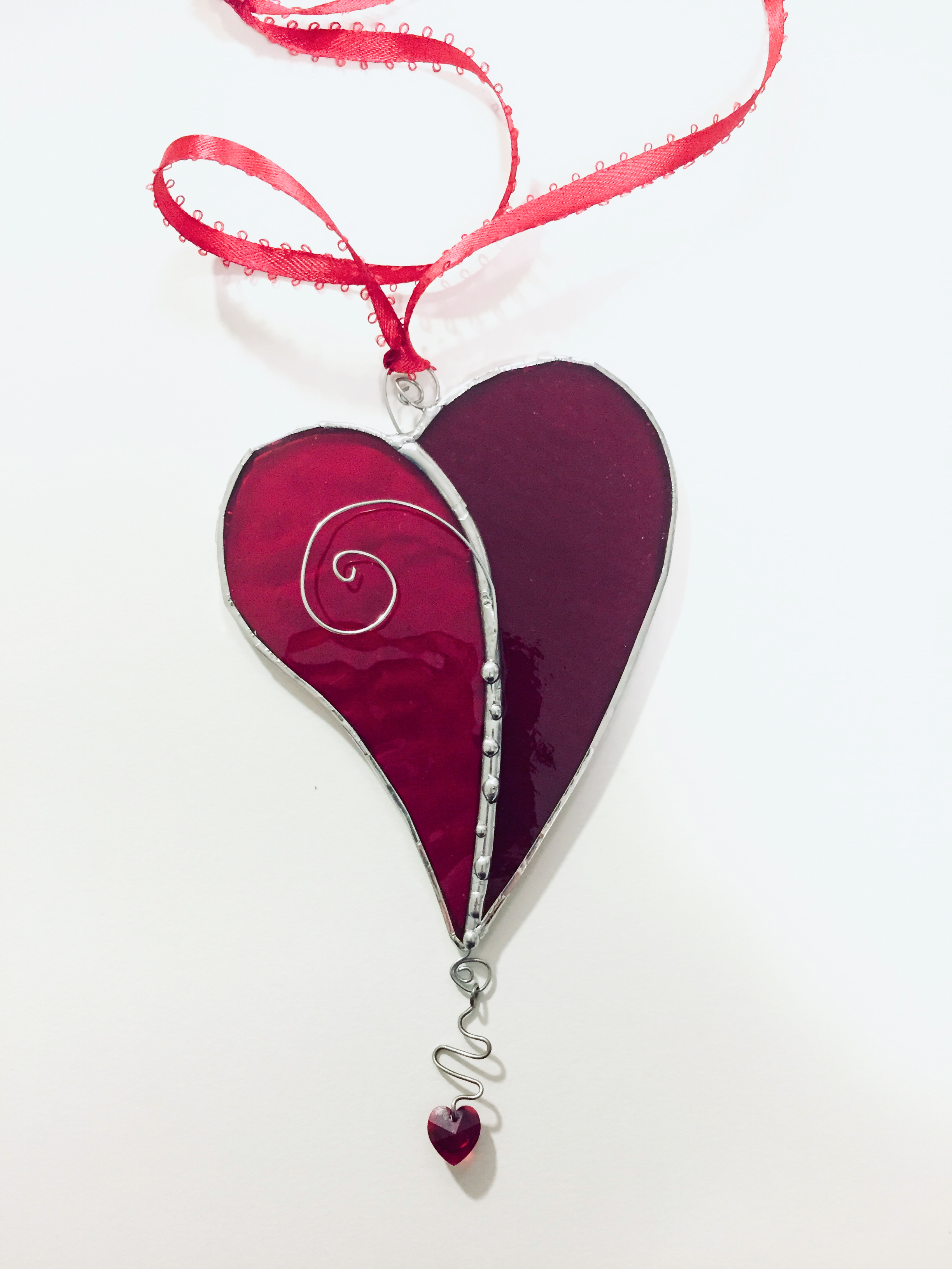 red heart in stained glass