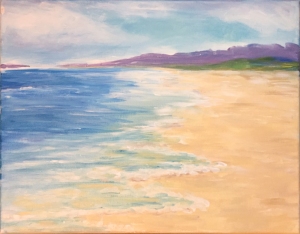 acrylic beach painting by anna harding