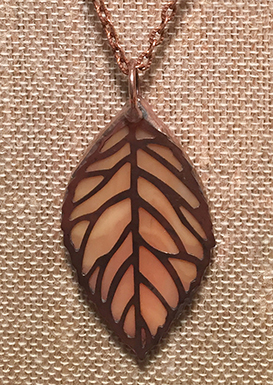 stained glass leaf pendant by anna harding