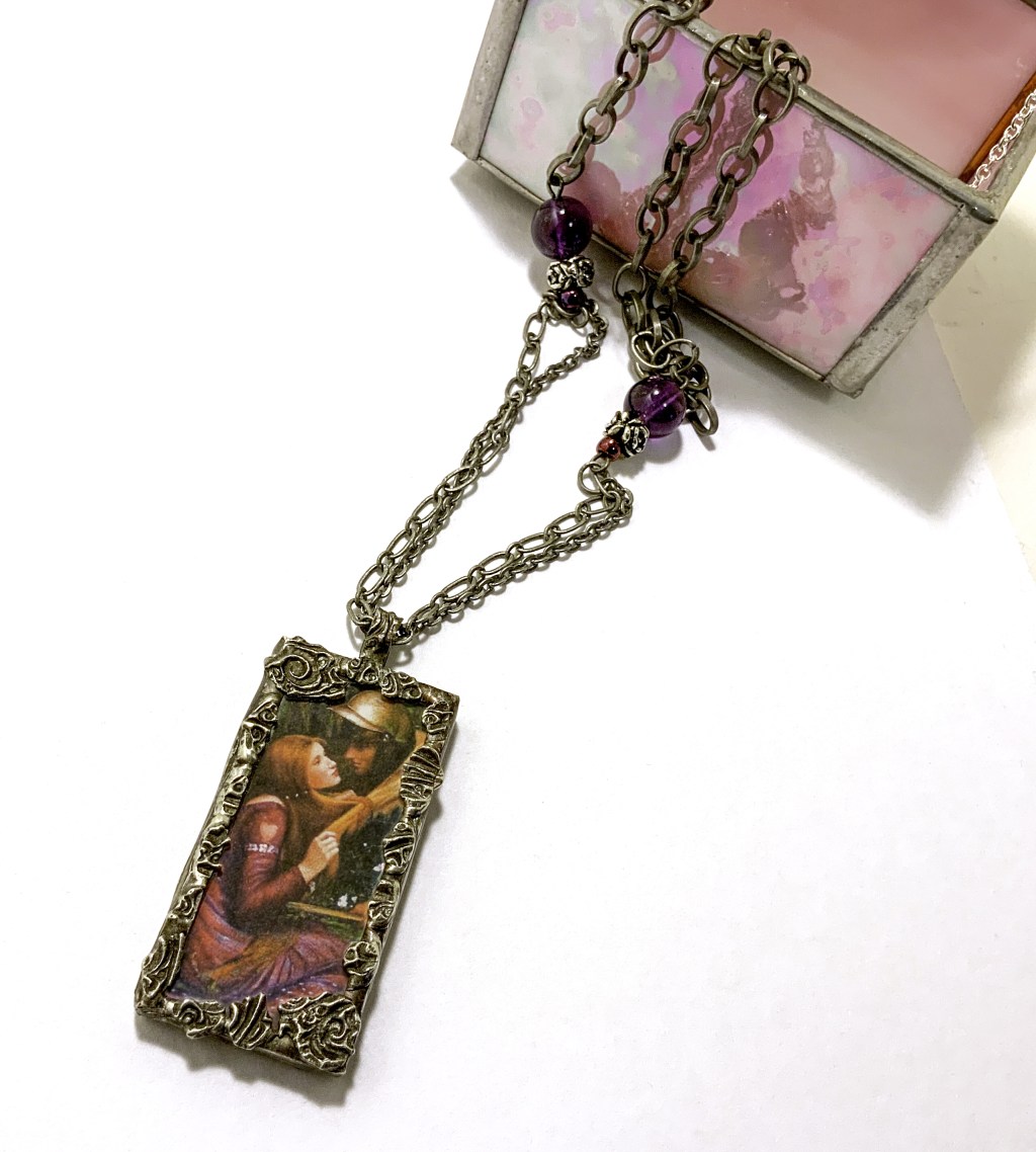 Romantic Necklace with Stamped Molten&nbsp;Solder